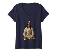 Femme Sitting Bull Indiens du Chef amérindien Lakota Sioux T-Shirt avec Col en V