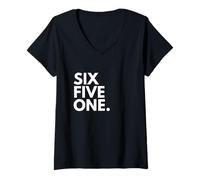 Femme Six Five One Code régional 651 St. Paul MN Minnesota États-Unis T-Shirt avec Col en V
