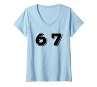Femme Six Seven 6 7 Meme Design T-Shirt avec Col en V