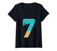 Femme Six Seven Ice Cream 67 Fun Mason Meme Easy Halloween Costume T-Shirt avec Col en V