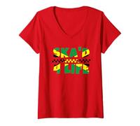 Femme Ska'd for Life Ska jamaïcain T-Shirt avec Col en V