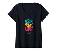 Femme Skate Skater Kick Push Coast T-Shirt avec Col en V