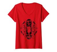 Femme Skateboard Wings Graphic Skater Freedom Flight T-Shirt avec Col en V