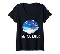 Femme Ski Alpin Freeride drôle Vous Plus Tard T-Shirt avec Col en V