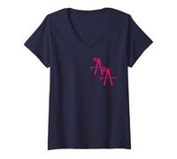 Femme Ski Mère Skieuse Mama Maman T-Shirt avec Col en V