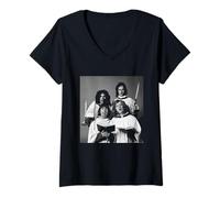 Femme Slade Oui-Oui Support Chant de Noël Joyeux Noël Tout Le Monde T-Shirt avec Col en V