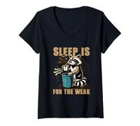 Femme Sleep is for The Weak Unwearable Aduld Humor T-Shirt avec Col en V