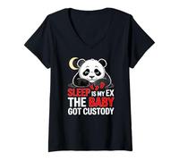 Femme Sleep is My EX The Baby GOT Custody T-Shirt avec Col en V