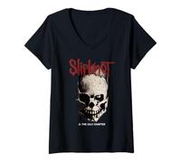 Femme Slipknot Tribal Skull Back T-Shirt avec Col en V