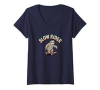 Femme Slow Rider T-Shirt avec Col en V