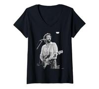 Femme Slowhand Eric Clapton Live Photo par David Corio T-Shirt avec Col en V
