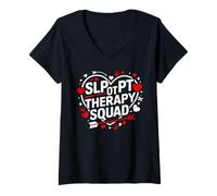 Femme SLP Ot Pt Physical Therapy Squad Équipe de Soutien Professionnel T-Shirt avec Col en V