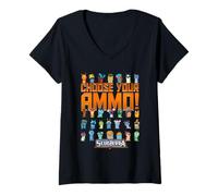 Femme Slugterra STC1001 Produit sous Licence Officielle T-Shirt avec Col en V