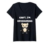 Femme Small Animal Opossums Funny Can't I'm Opossum T-Shirt avec Col en V