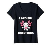 Femme Small Animals Axolotl Funny Simple Questions Axolotl T-Shirt avec Col en V