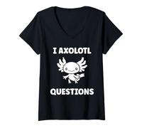 Femme Small Animals Axolotl Funny Simple Questions Axolotl T-Shirt avec Col en V