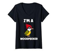 Femme Small Bird Woodpeckers Cute Quote I'm a Woodpecker T-Shirt avec Col en V