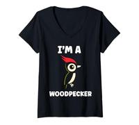 Femme Small Bird Woodpeckers Cute Quote I'm a Woodpecker T-Shirt avec Col en V
