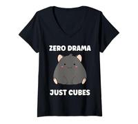 Femme Small Funny Wombats Animals Zero Drama Just Cubes Wombat T-Shirt avec Col en V