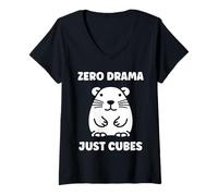Femme Small Funny Wombats Animals Zero Drama Just Cubes Wombat T-Shirt avec Col en V