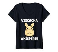 Femme Small viscachas Animals Quote Simple Whisperer Viscacha T-Shirt avec Col en V