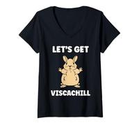 Femme Small viscachas mingon Animals Quote Simple Chill Viscacha T-Shirt avec Col en V