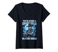 Femme Smart Fella Alpha Wolf Meme Funny Werewolf Maudit Meme T-Shirt avec Col en V