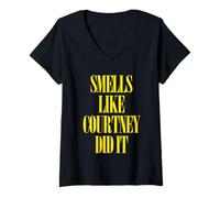 Femme Smells Like Courtney Did It - Cool Punk Rock 90s Music Grunge T-Shirt avec Col en V