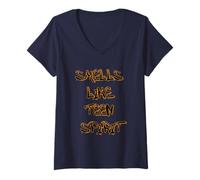 Femme Smells Like Teen Spirit T-Shirt - Iconic & Grunge-Inspired T-Shirt avec Col en V