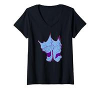Femme Smile Now Cry Later Graffiti Gangster Cholo Chola OG Cali T-Shirt avec Col en V