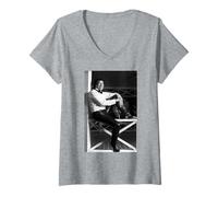 Femme Smokey Robinson Singer at Home par Michael Grecco T-Shirt avec Col en V