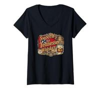 Femme Smooth As Tennessee Whiskey Drapeau 3 étoiles T-Shirt avec Col en V