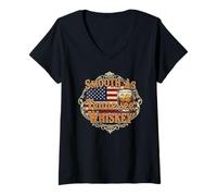 Femme Smooth As Tennessee Whiskey - Verre de Whisky T-Shirt avec Col en V