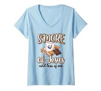 Femme Smore of Jesus and Less of Me Funny Christian T-Shirt avec Col en V