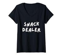 Femme Snack Dealer Sarcastic Mom Life Aunty Duties T-Shirt avec Col en V