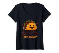 Femme Snack drôle Taco Dracula T-Shirt avec Col en V
