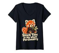 Femme Snack Time, C'est Toute ma personnalité Red Panda T-Shirt avec Col en V