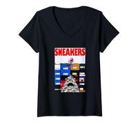 Femme Sneaker Shark Sneaker Head T-Shirt avec Col en V