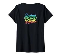Femme #snirt spring break t-shirt, printemps break hoodie, printemps T-Shirt avec Col en V