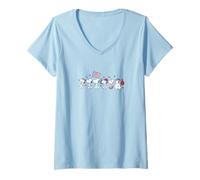 Femme Snoopy et Ses frères et sœurs - Americana Parade T-Shirt avec Col en V