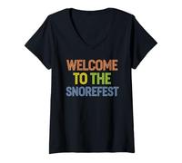 Femme Snorefest Sarcasm Manager, groupe de travail, réunion d'équipe, bureau T-Shirt avec Col en V