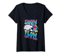 Femme Snow and Flow Let it go T-Shirt avec Col en V