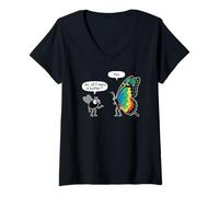 Femme So All I Need is Butter? Fly and Butterfly Funny Insect Meme T-Shirt avec Col en V
