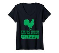 Femme So Irish, ma Queue est Verte T-Shirt avec Col en V