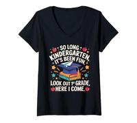 Femme So Long Kindergarten Look Out First Grade Graduation T-Shirt avec Col en V