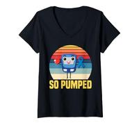 Femme So Pumped I Pompe à insuline Sensibilisation au diabète de Type 1 T-Shirt avec Col en V