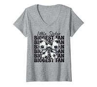 Femme Soccer Sister Soccer Girl Little Sister Big Fan T-Shirt avec Col en V