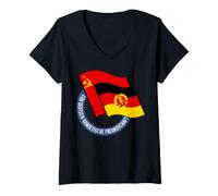 Femme Société DDR pour l'amitié soviétique Allemande DSF T-Shirt avec Col en V