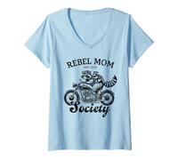 Femme Société des Mamans Rebelles T-Shirt avec Col en V
