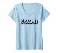 Femme Soirée Amusante sur la croisière Blame It on The Drink Package T-Shirt avec Col en V